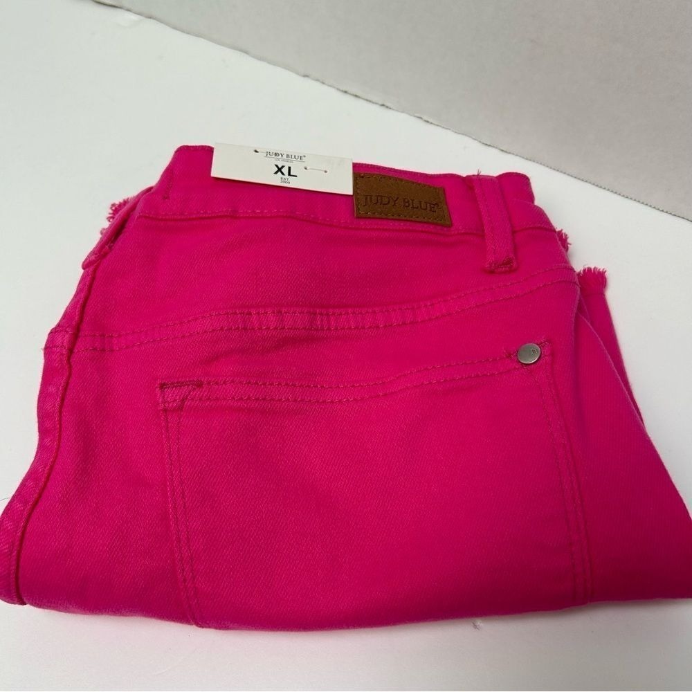 Judy Blue NWT Pink Garment Dyed Mid Rise Denim Jean Shorts Style #150202 Size XL